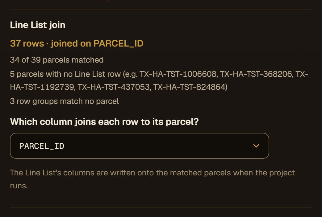 How the Line List matched